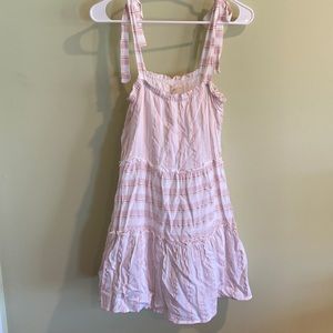 pink, gold and white mini dress from boutique shop